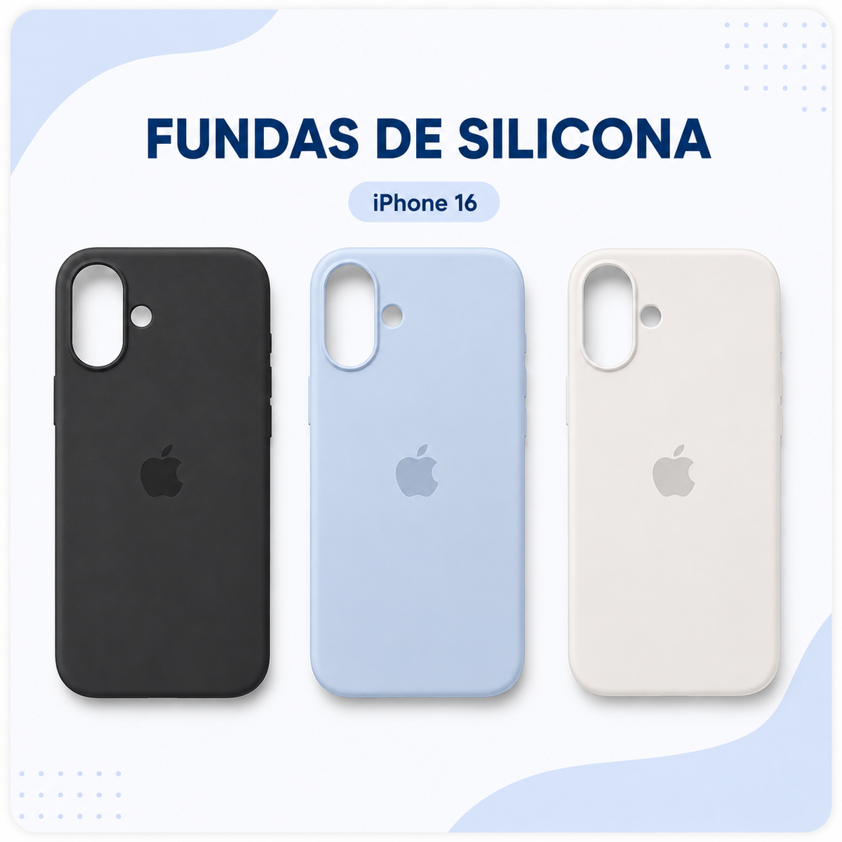 Fundas de silicona para iPhone 16: colores disponibles
