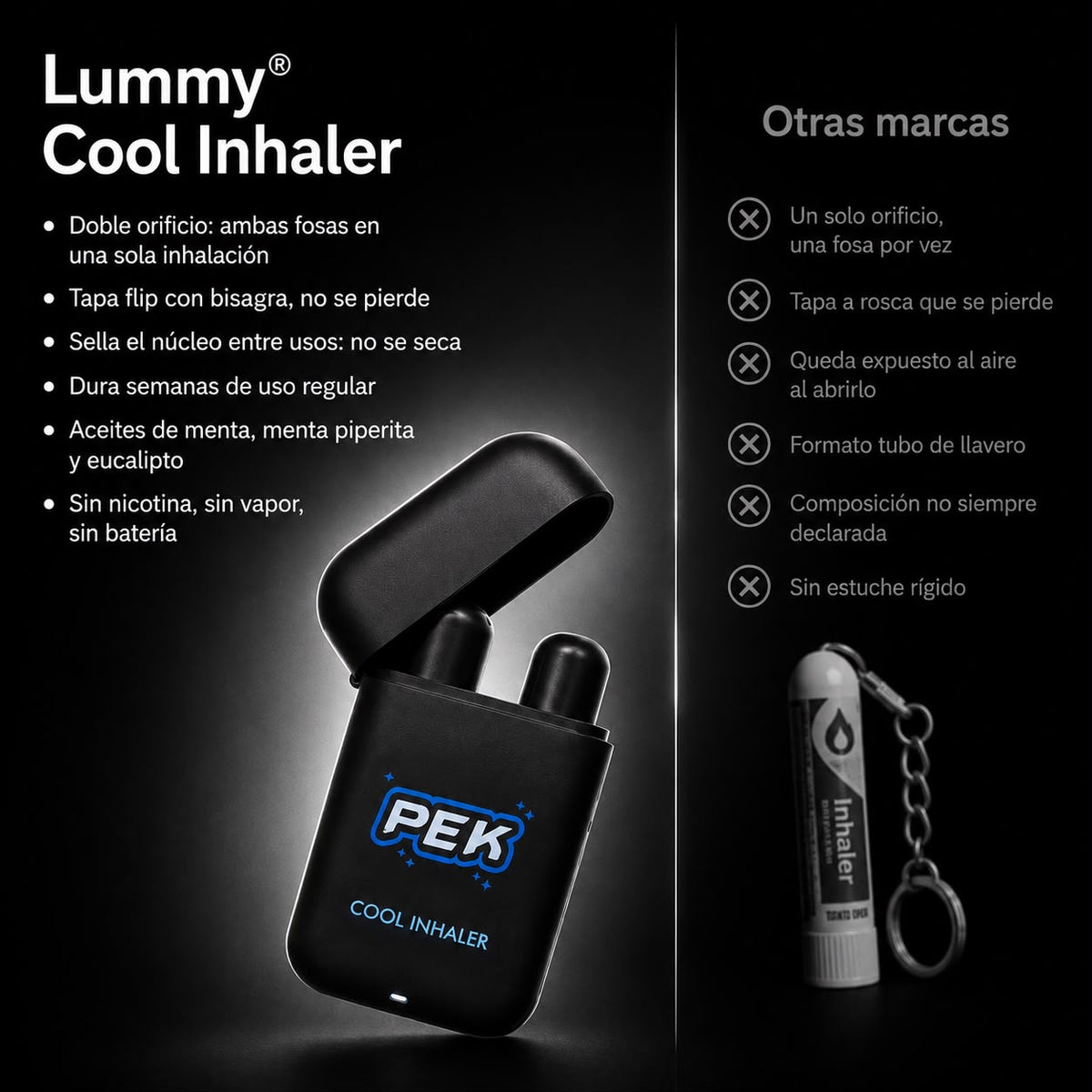 Lummy Cool Inhaler — Inhalador Nasal de Bolsillo